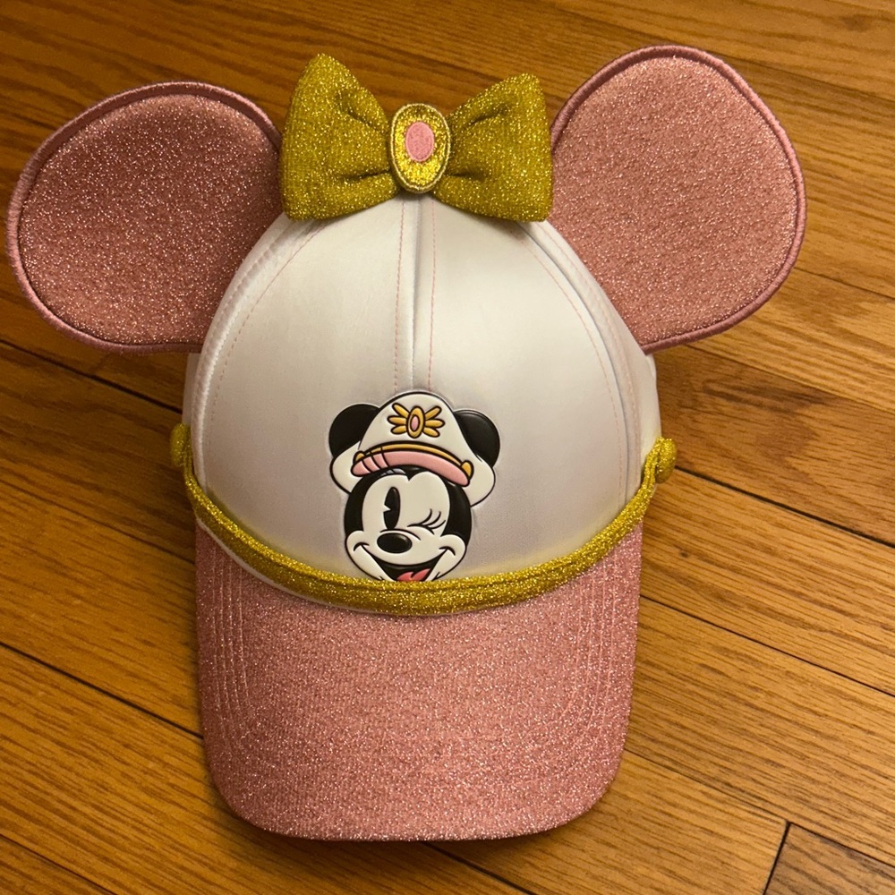 Disney Cruise Line White Cap Pink & Gold Ears